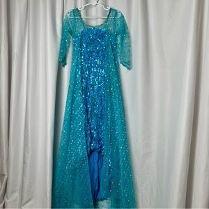 Elsa-Inspired Frozen Blue Sequin Princess Dress Costume Gown 4T